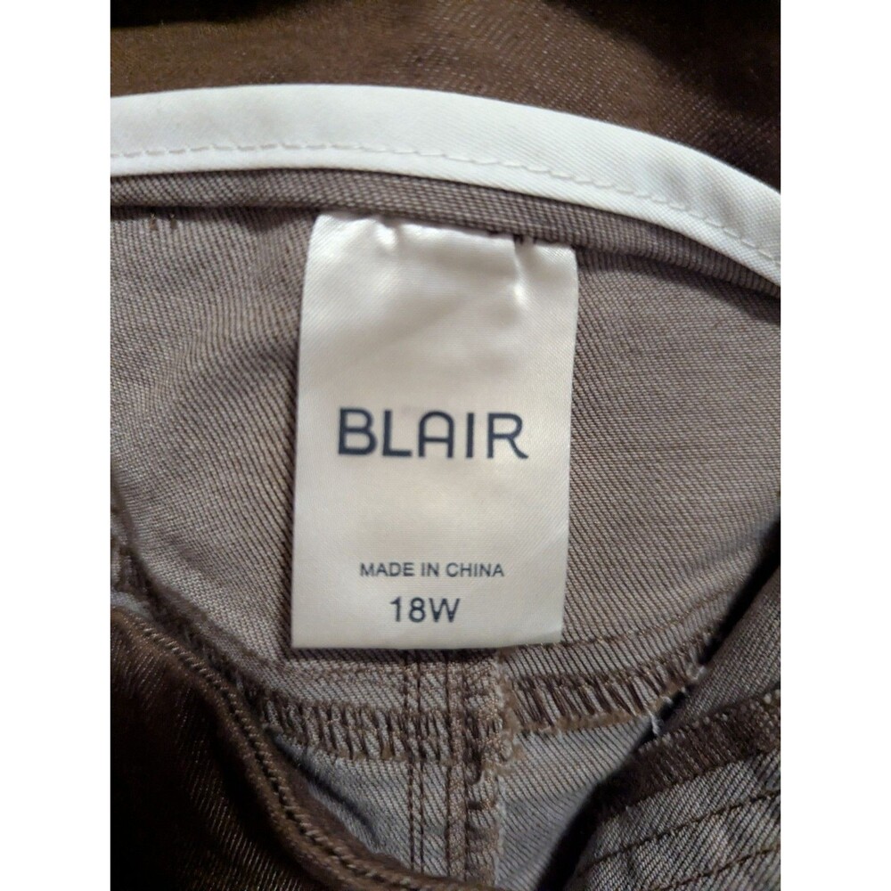 Blair Brown Twill Straight Pencil Skirt Plus Size 18W Pockets Midi Knee Mustang - Picture 5 of 8